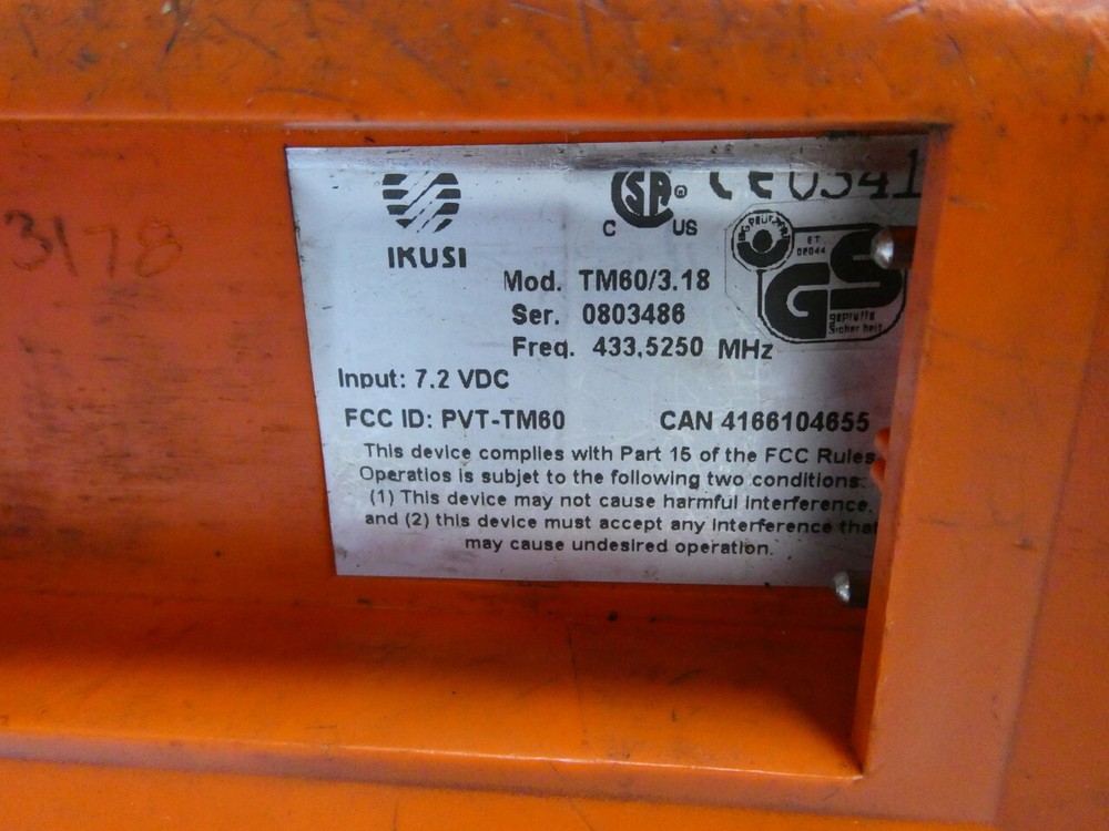 Ikusi TM60\3.18 Crane Remote Control 7.2v-dc