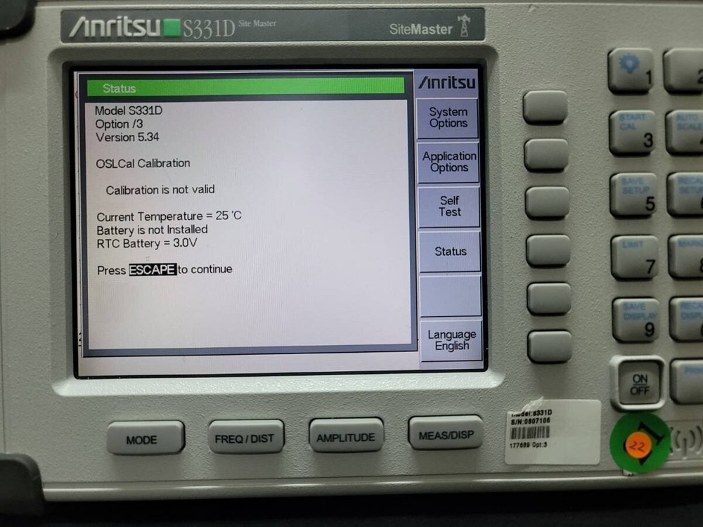 Anritsu S331D Site Master Cable and Antenna Analyzer Used Japan