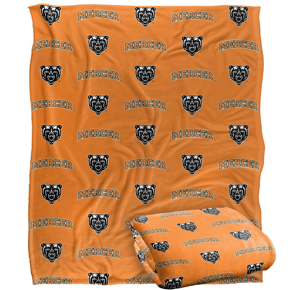 Mercer University Logo Pattern Silky Touch Super Soft Throw Blanket