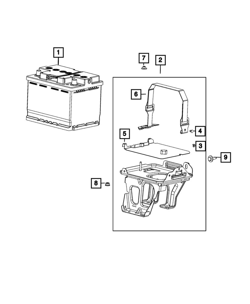 Genuine Mopar Battery Tray 68605854AB