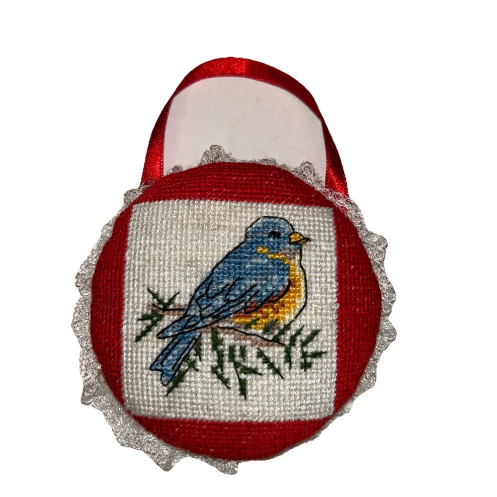 Bird Completed Finished Cross Stitch Ornament  Keepsake Decor