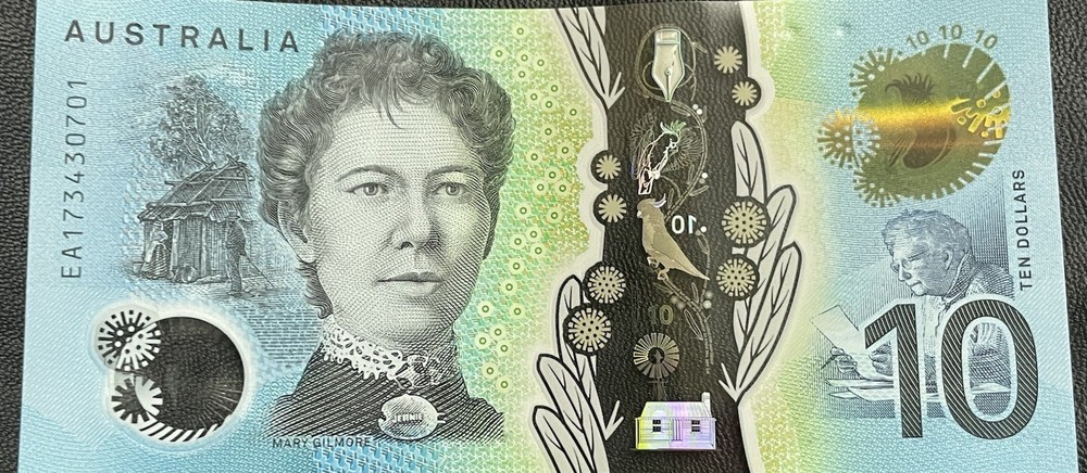 2017 $10 EA17 aUNC Last Prefix Ten Dollar Note Australian Polymer Banknote EA 17