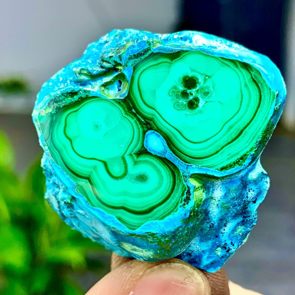 37G Natural Chrysocolla/Malachite transparent cluster rough mineral sample