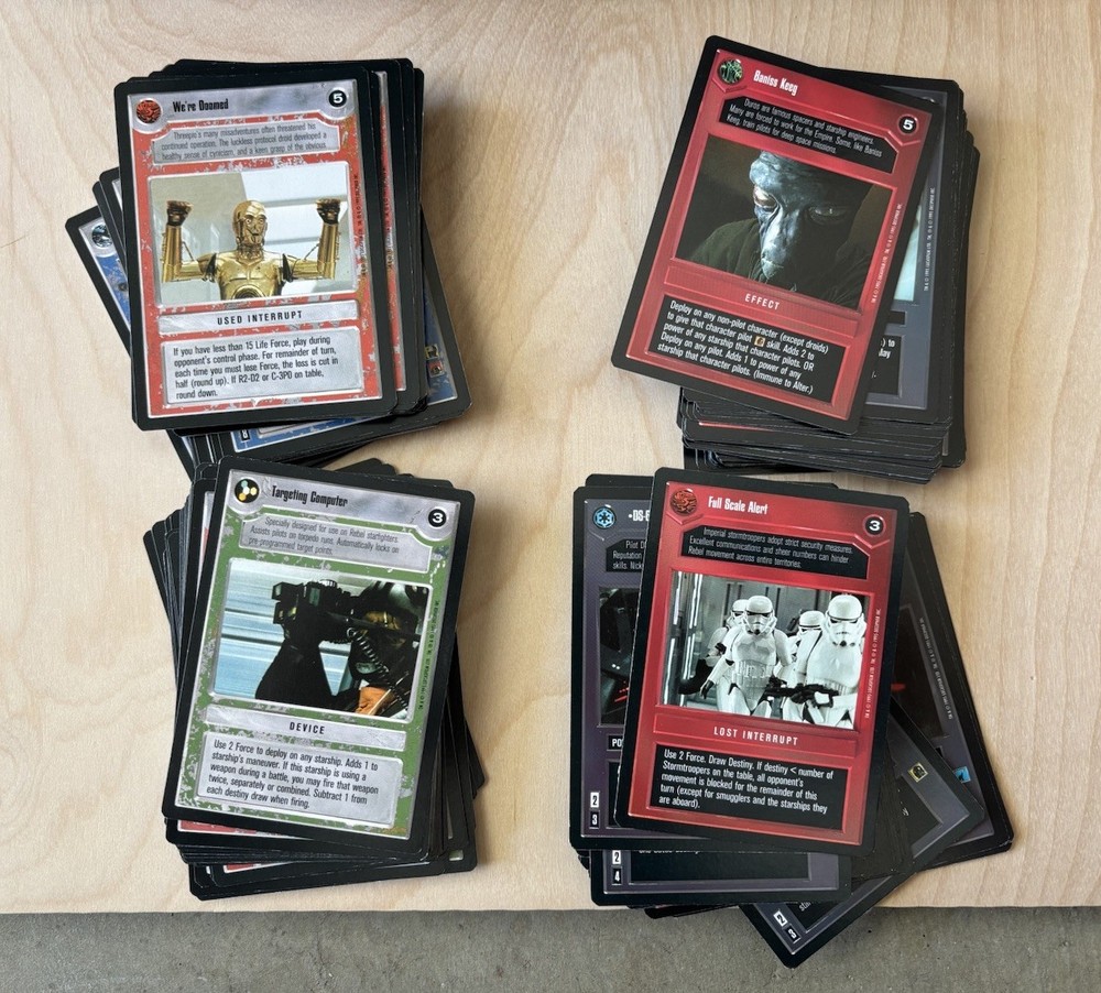 Star Wars PREMIERE INTRODUCTORY TWO-PLAYER CUSTOMIZABLE CARD GAME, 150 extra lot