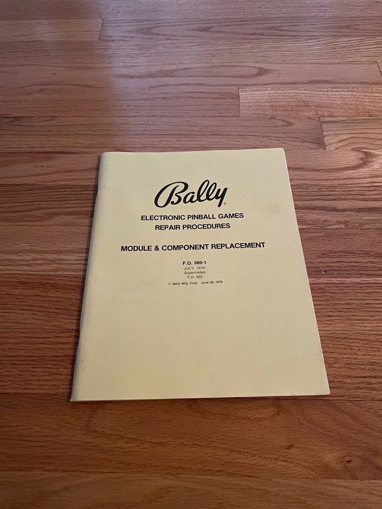 Electronic Pinball Games Repair Procedures Module & Component Manual Bally