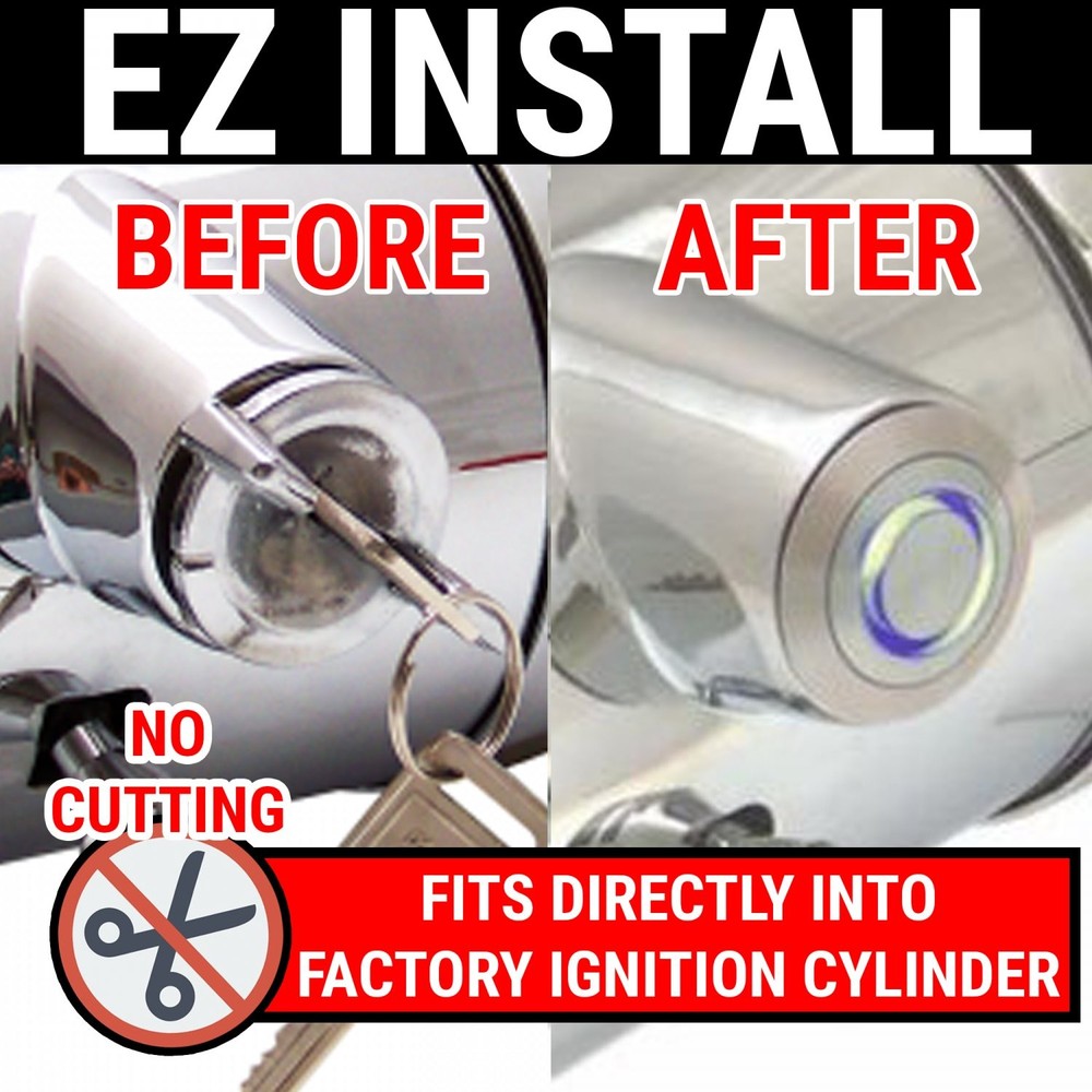 One Touch Engine Start Kit with RFID - Blue Illumination Keep It Clean custom
