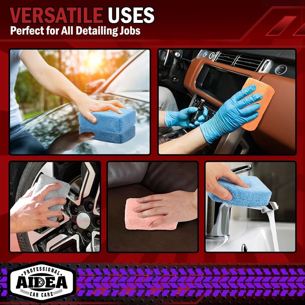 Microfiber Applicator Pad8Pack, Car Wash Sponge, Premium Microfiber Sponge an...