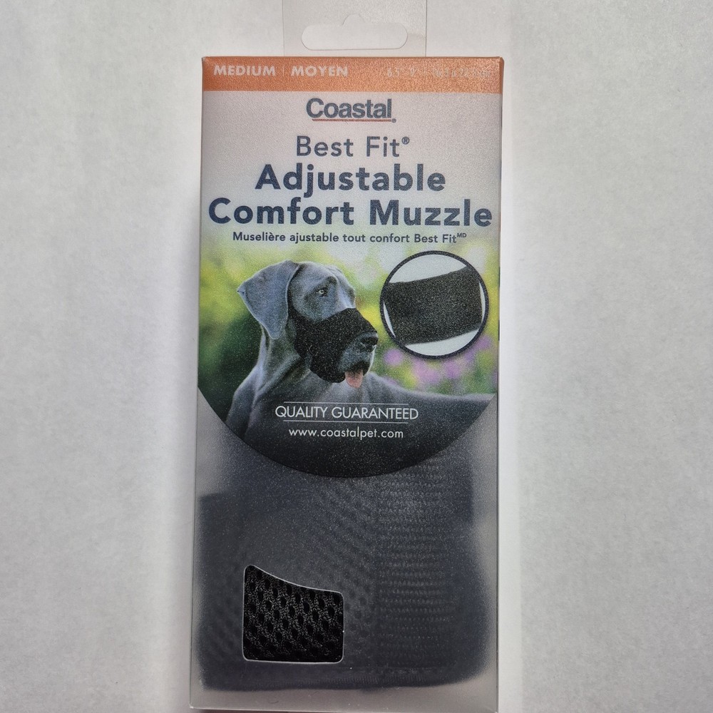 Coastal Best Fit Adjustable Comfort Muzzle Medium Black Dog Muzzle