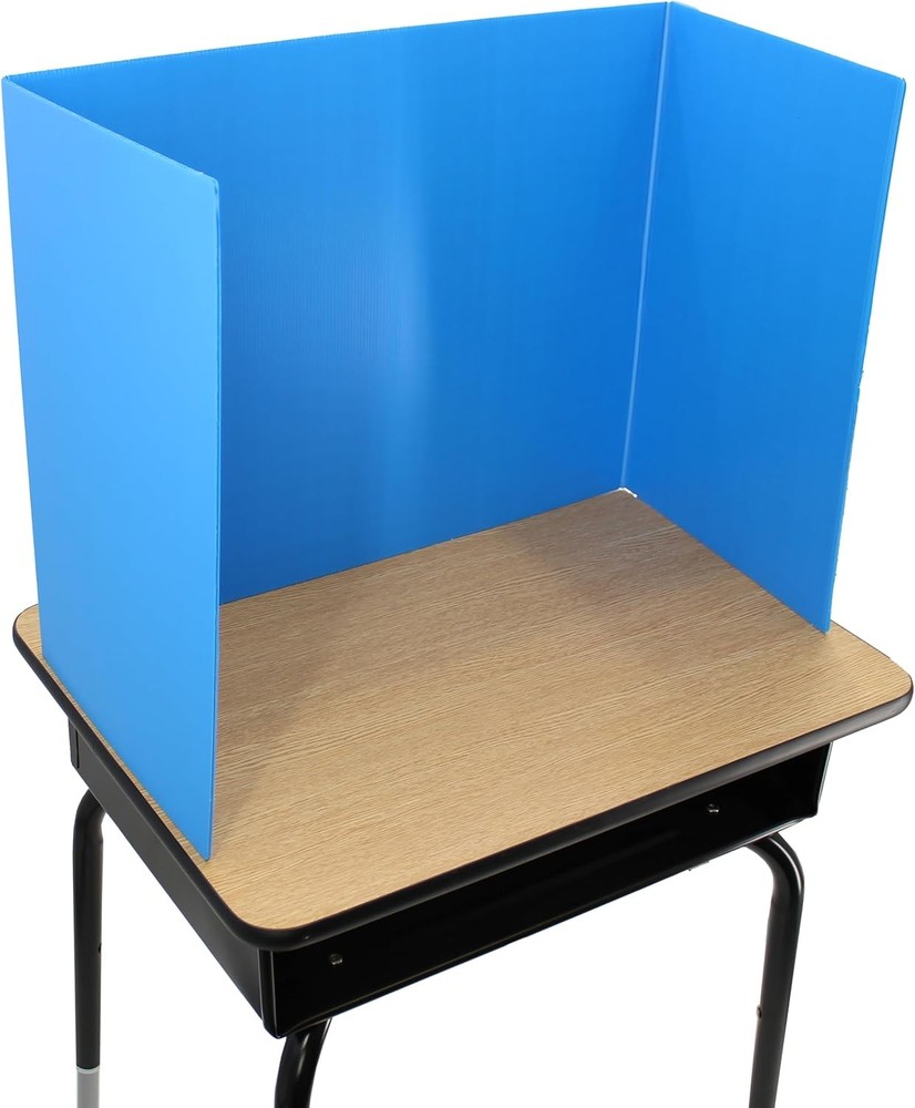 18”x 46.5” Blue Plastic Study Carrel Privacy Boards Premium Corrugated Plastic
