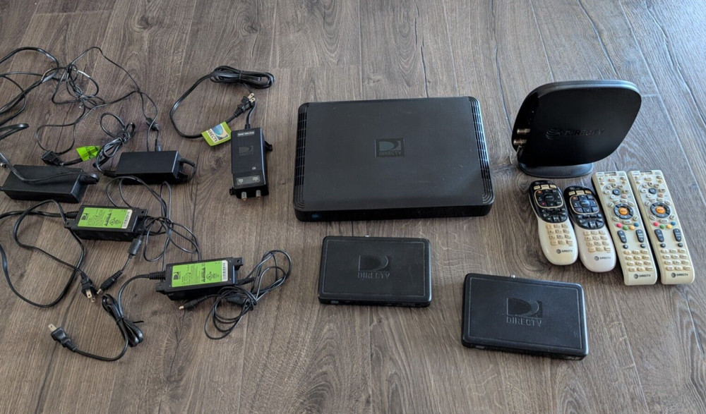 Direct TV Package-Main Receiver Box, 2-Remote Boxes, 4-Remote Controls