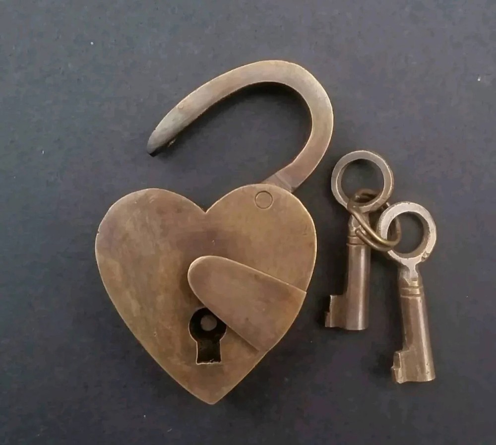 Heart Shaped Love Lock, Commitment Lock,Valentine Lock with keys,solid brass,#L3