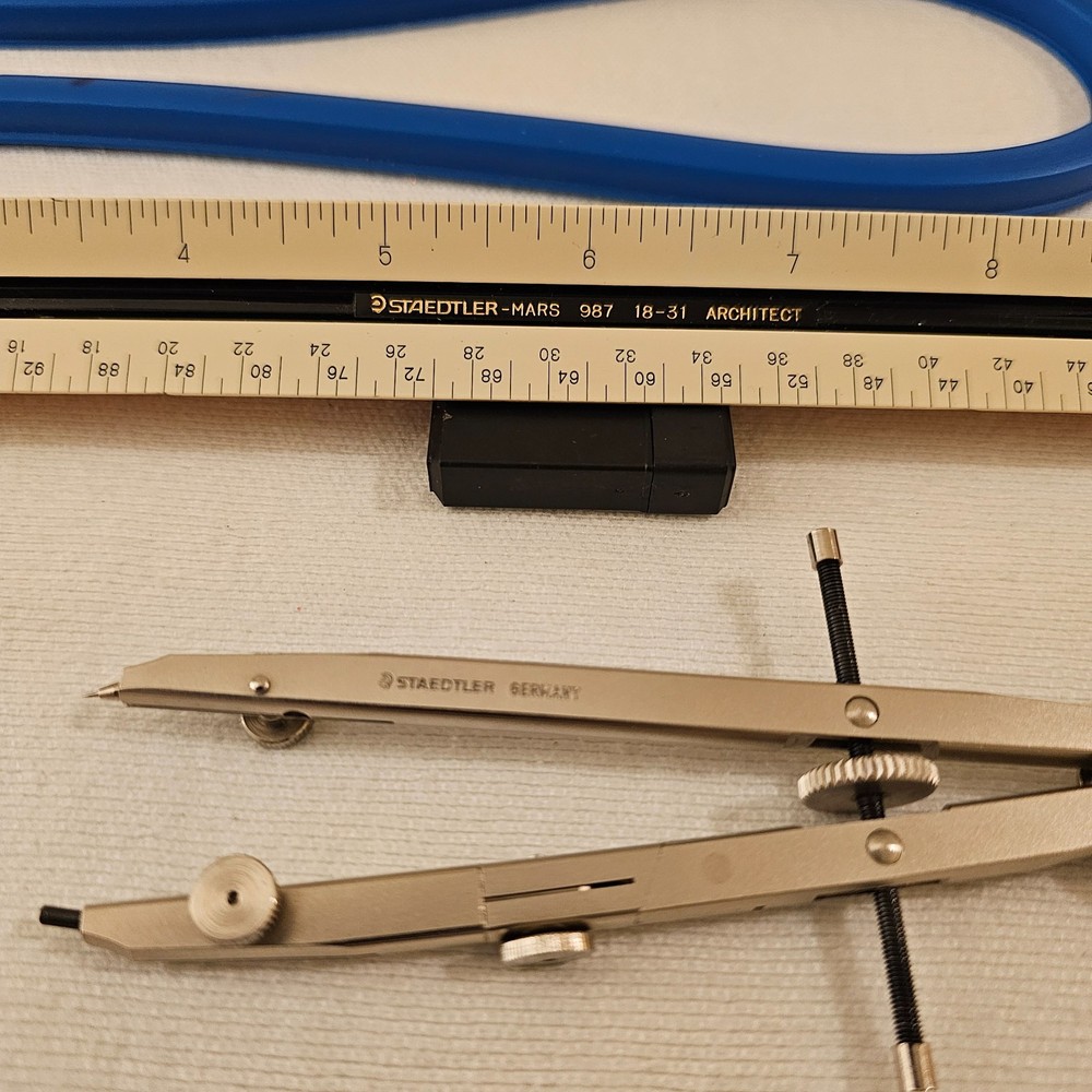 Vintage Drafting templates, triangles, french curves architectural drawing tools