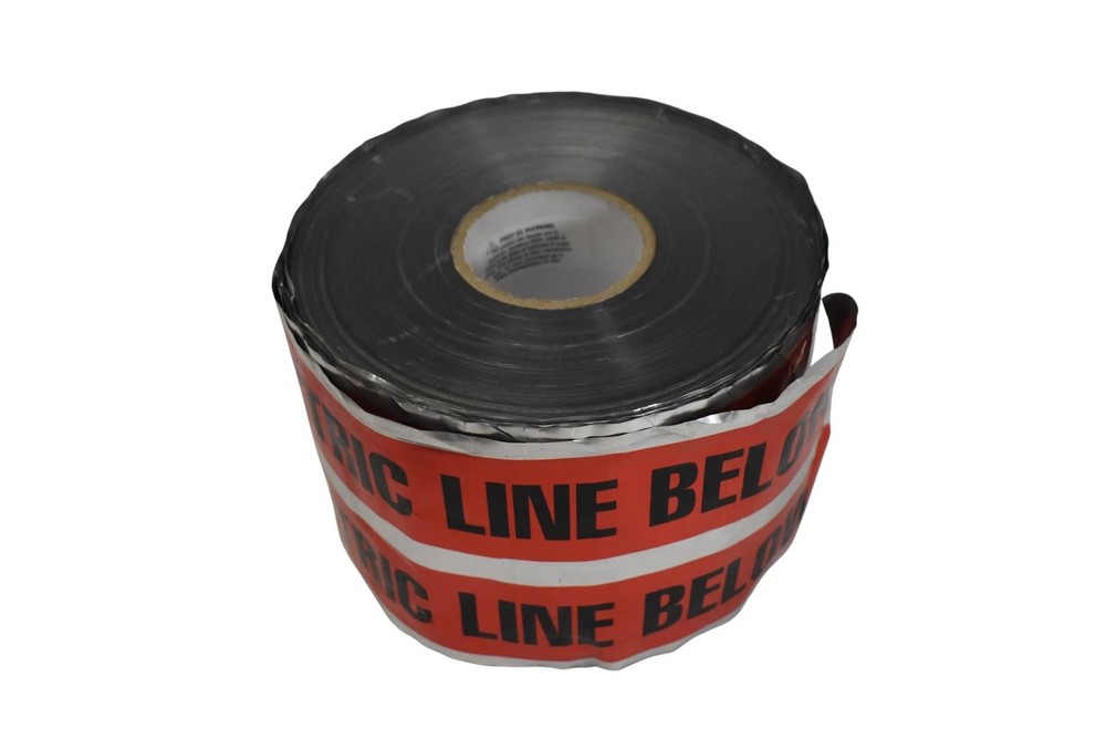 Caution Buried Electric Line Below Underground Warning Tape Roll Double Roll