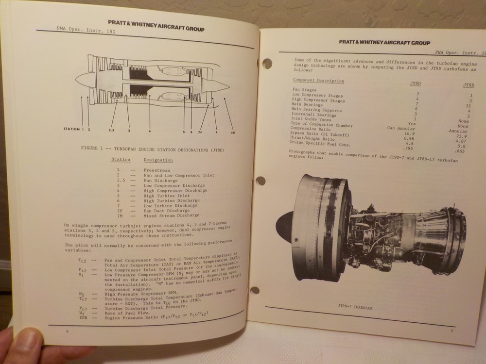 General Operating Instructions ~ Pratt & Whitney Engines. 1976 Update. Nice