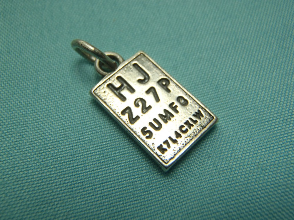 Optometrist Eye Test Chart Medical Doctor 925 Solid Sterling Silver Charm