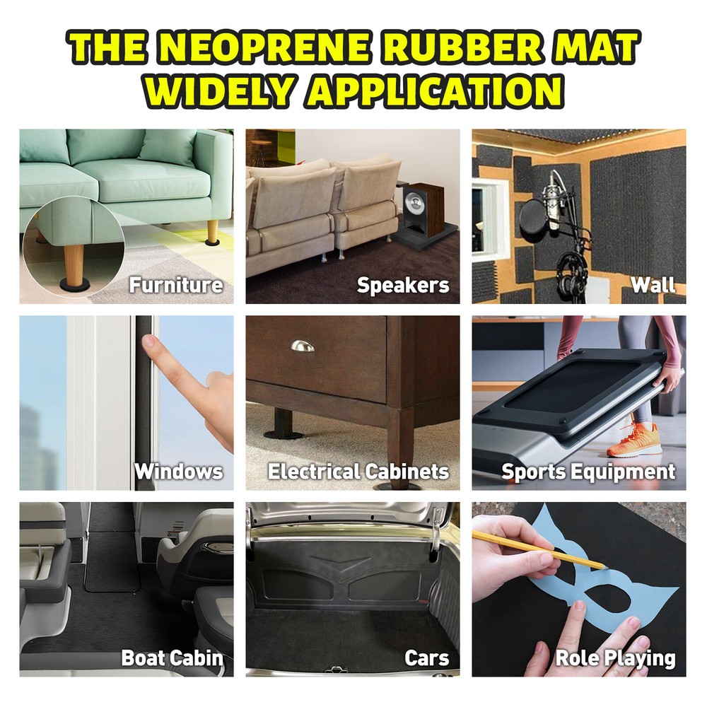 12" x 59" Black High Density Upholstery Foam Couch Mat Replacement Padding 4/5"
