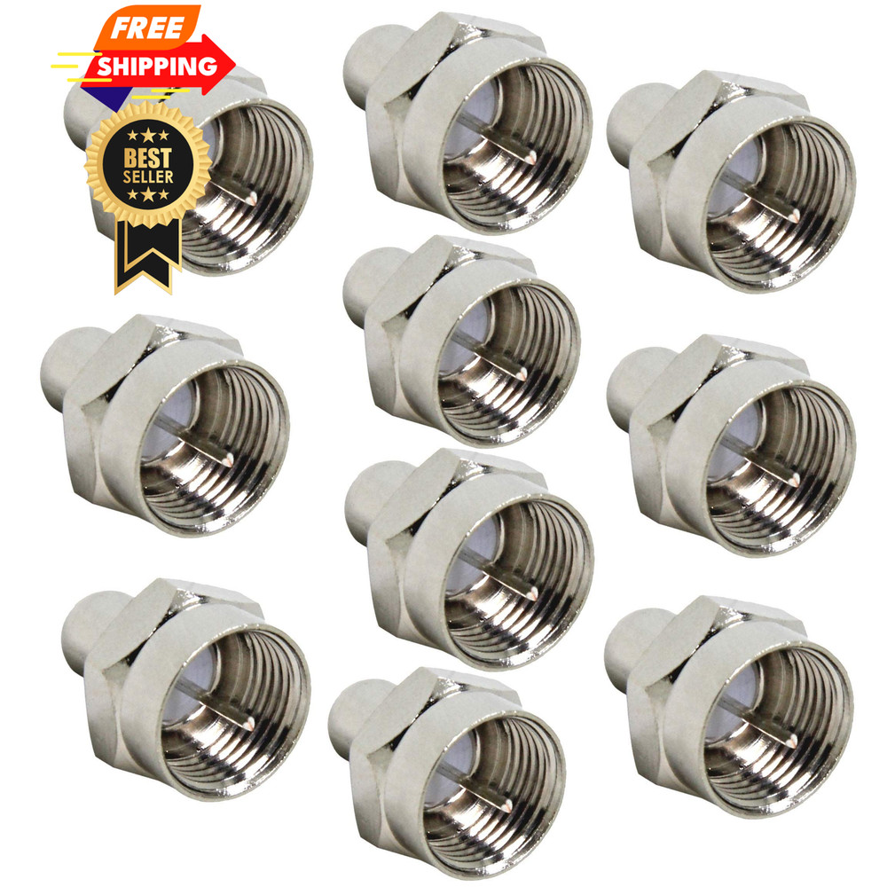 RFAdapter Coax Cap Cover, 75 Ohm Terminator, 10 Pack, 10-Pack, Silver