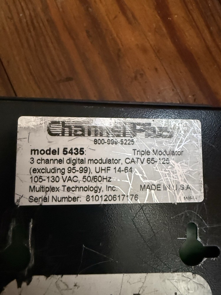 Channel Plus Model 5435 Triple Channel Digital Modulator With Power Adapter