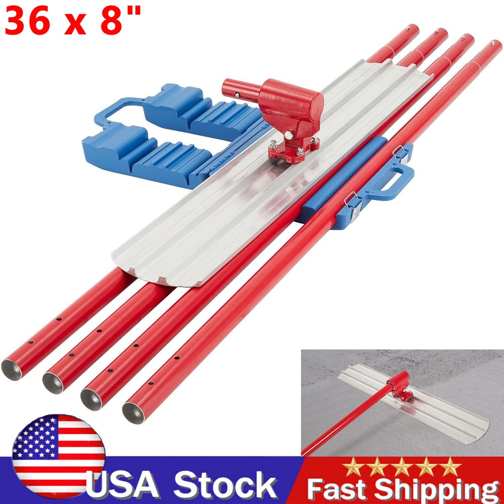 Bull Concrete Float 36"x8" Concrete Tool Trowel Float with 4 Handle Round End