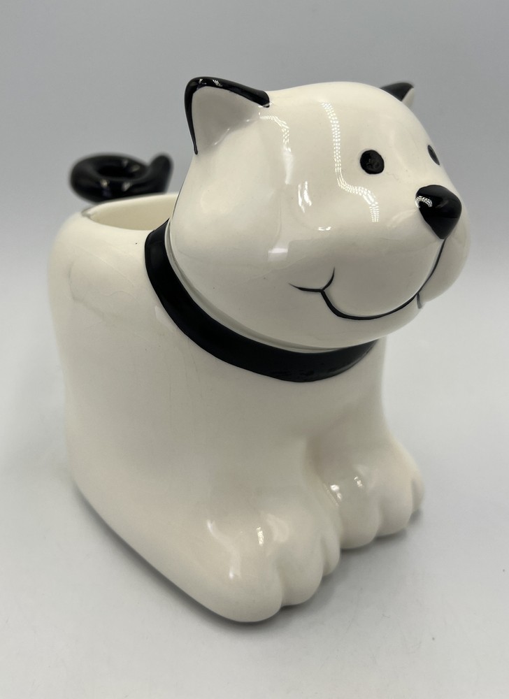 Department 56 Pets White Cat Planter Small Ceramic