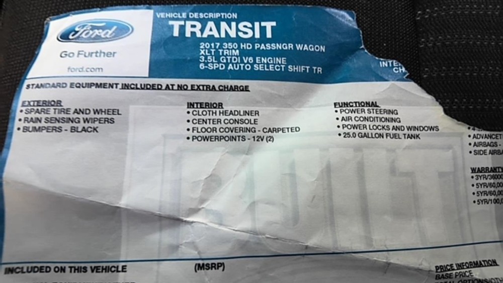 Front Windshield Mounted Fits 15-19 TRANSIT 150 480879