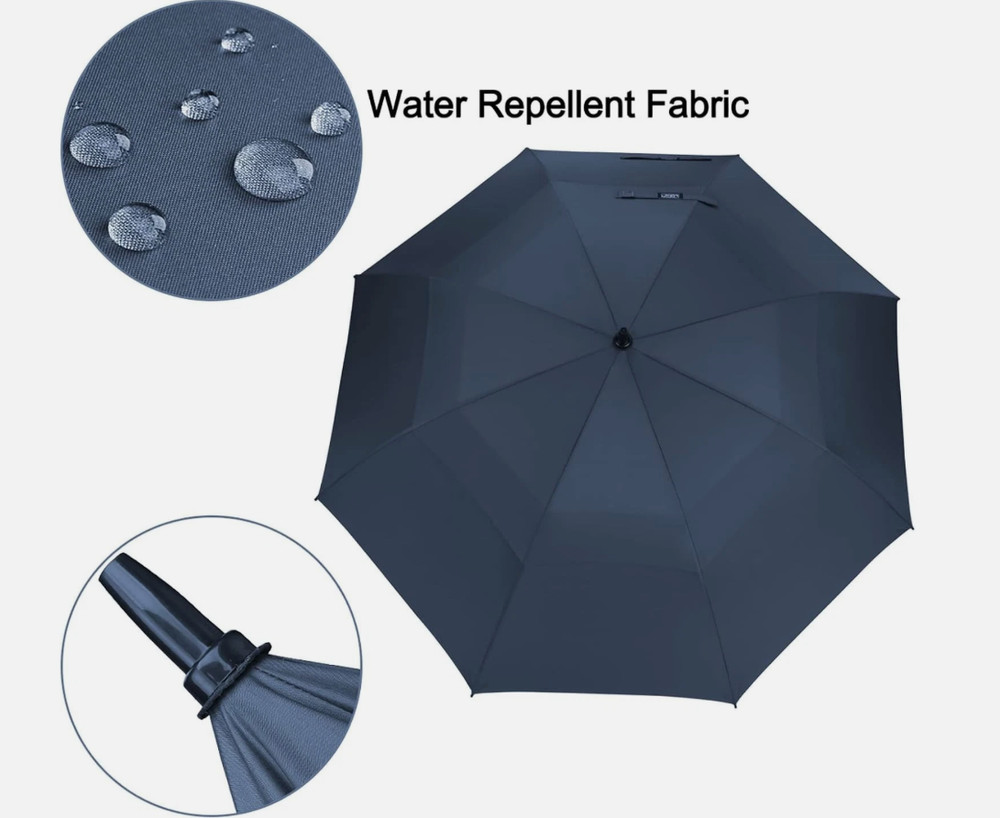 68" Automatic Golf Umbrella Windproof Double Canopy Waterproof Large