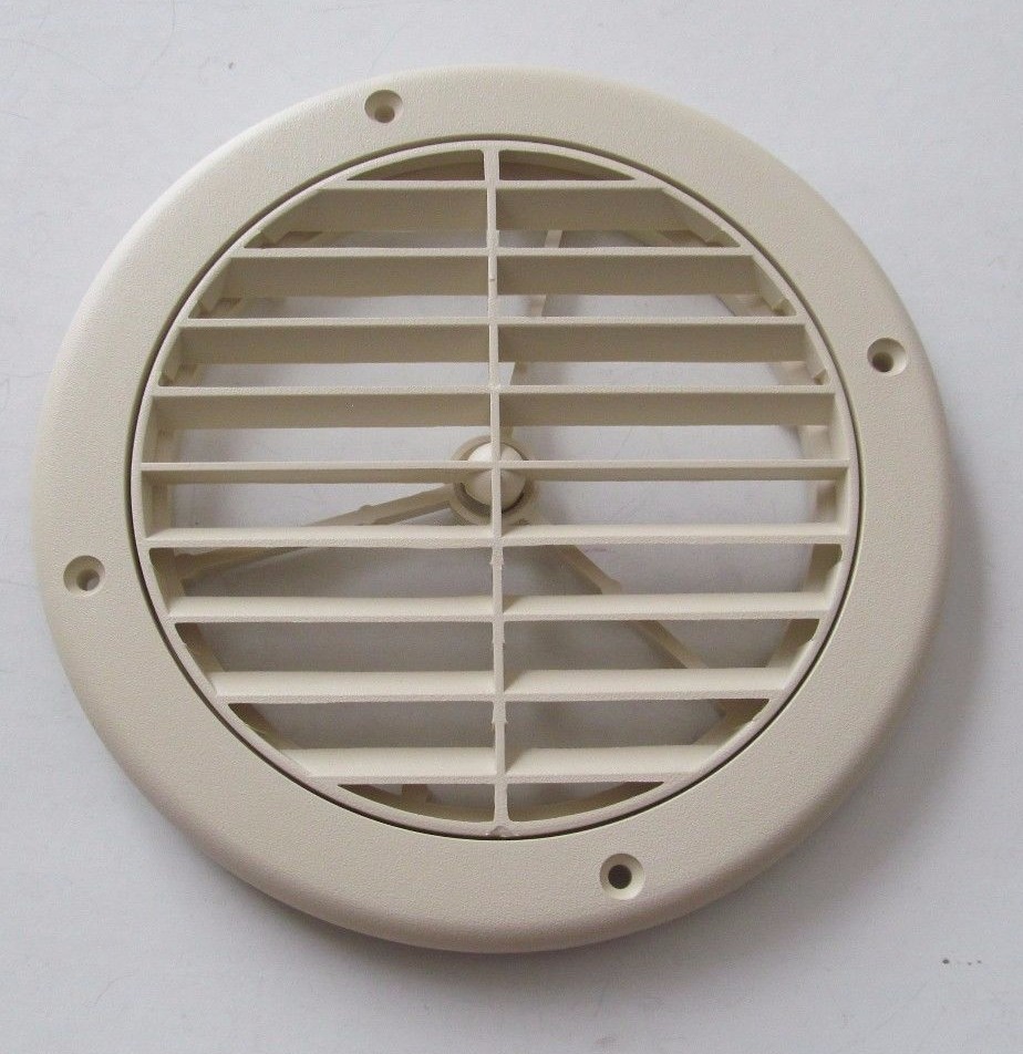 7" Round Bigport #9850 Light Beige Ceiling A/C Vent 1/4" Extension RV Motorhome
