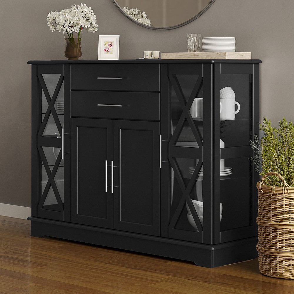 47" Wood Storage Sideboard Buffet Cabinet Console Table, 3 Colors