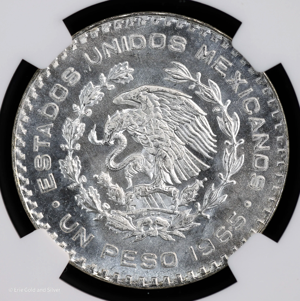1965-Mo Mexico Silver Peso NGC MS 66