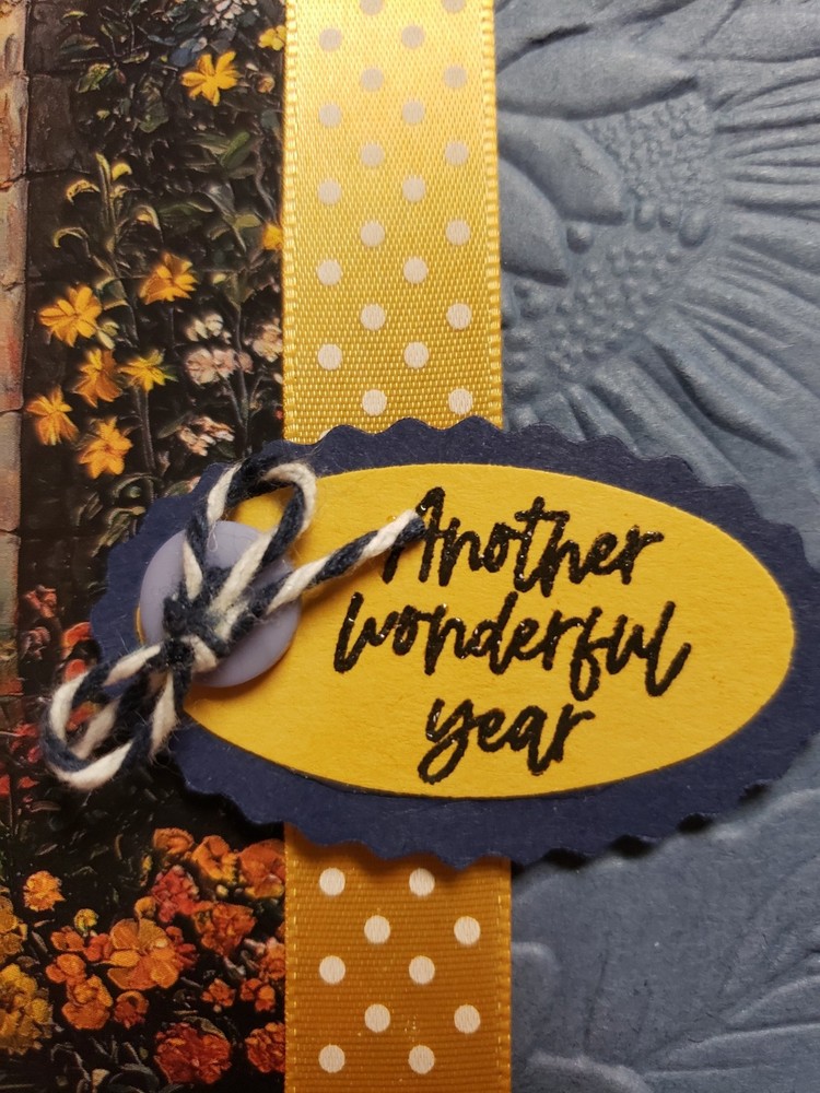 Handcrafted birthday greeting card - embossed