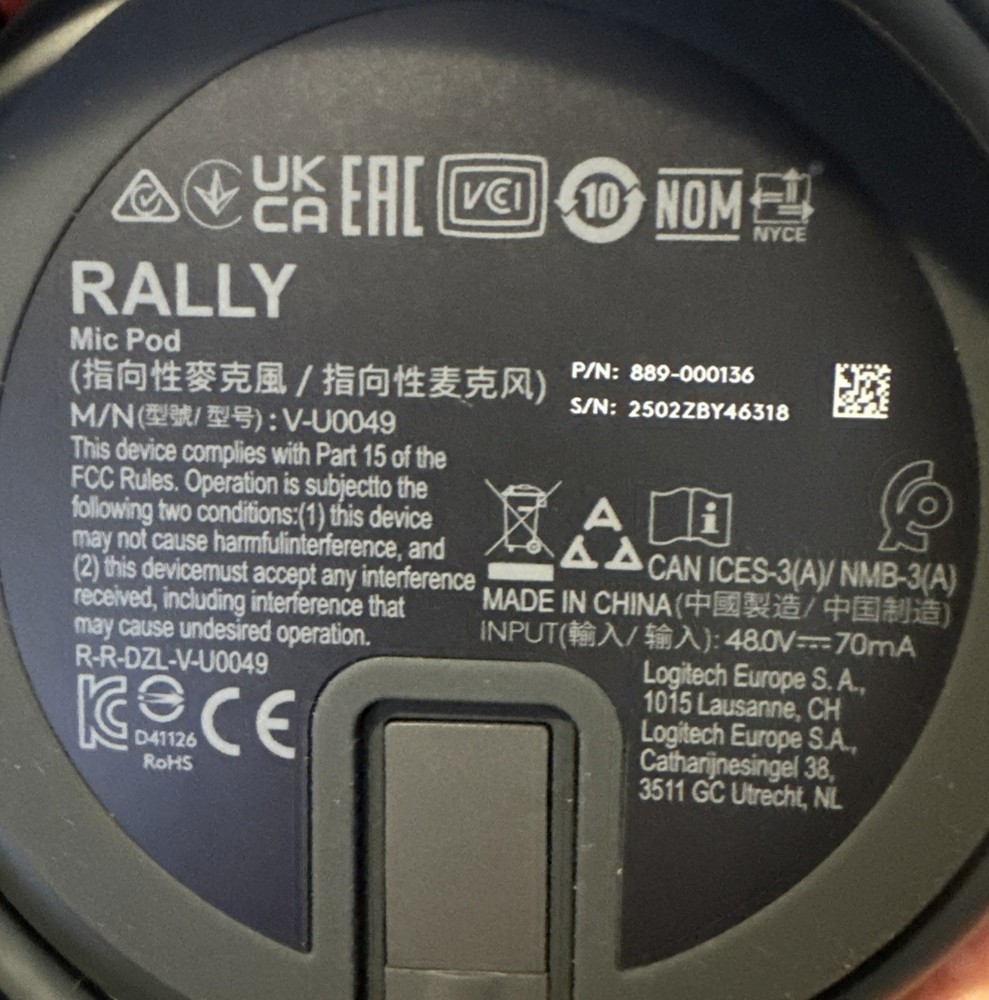 Logitech Rally Mic Pod