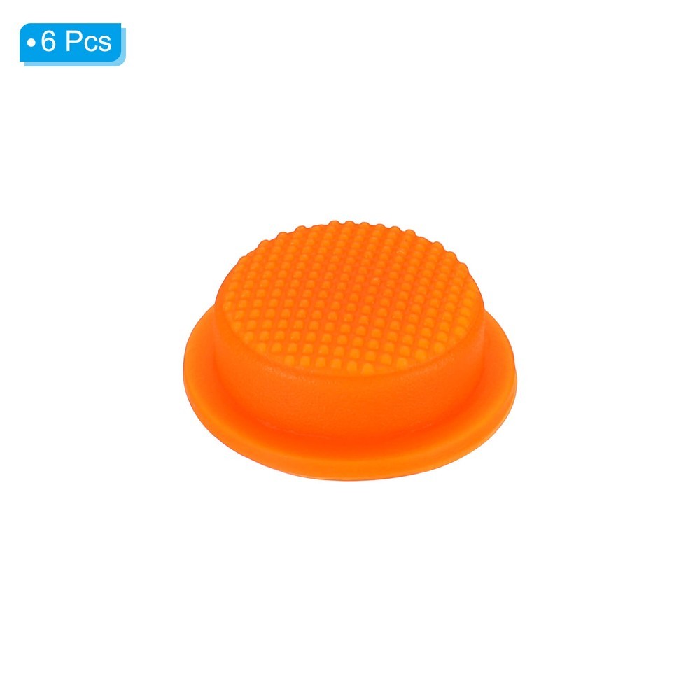 6Pcs 0.63" LED Flashlight Switch Cap, Silicone Soft Boot Cover, Orange