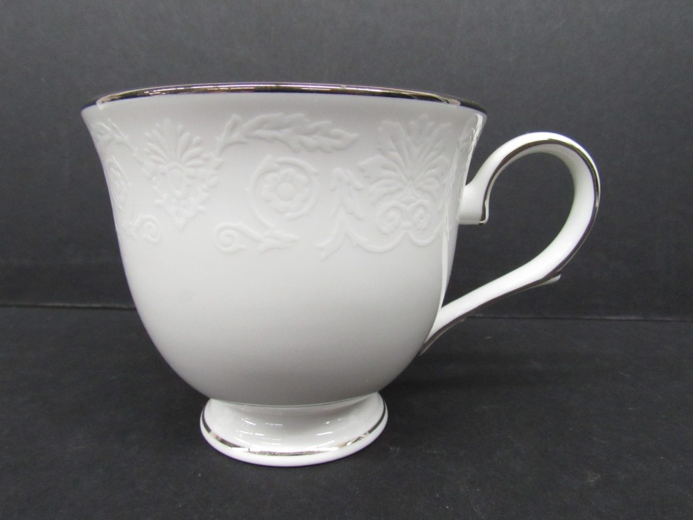 Lenox Artemis White & Silver Bone China Tea Cup Plates 5pc Single Place Setting