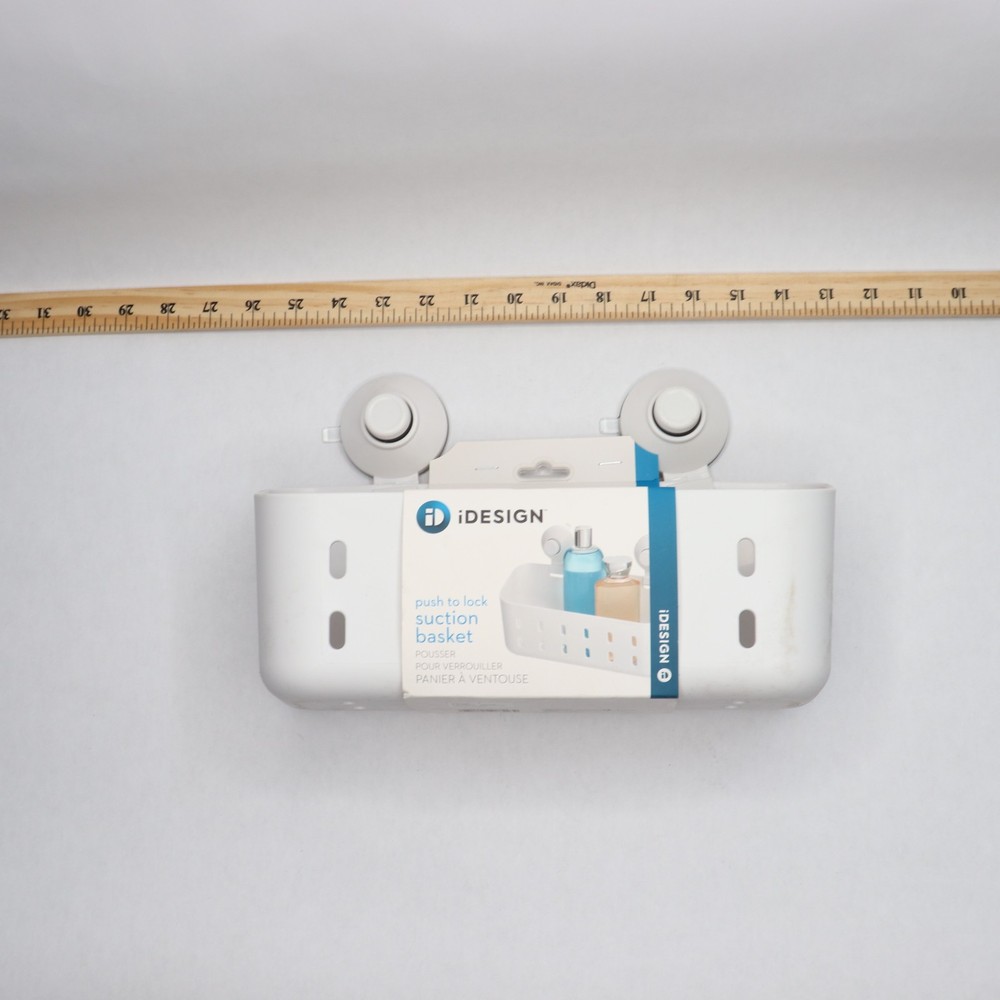 Idesign Kai Push Lock Rectangle Suction Basket White 08279CX