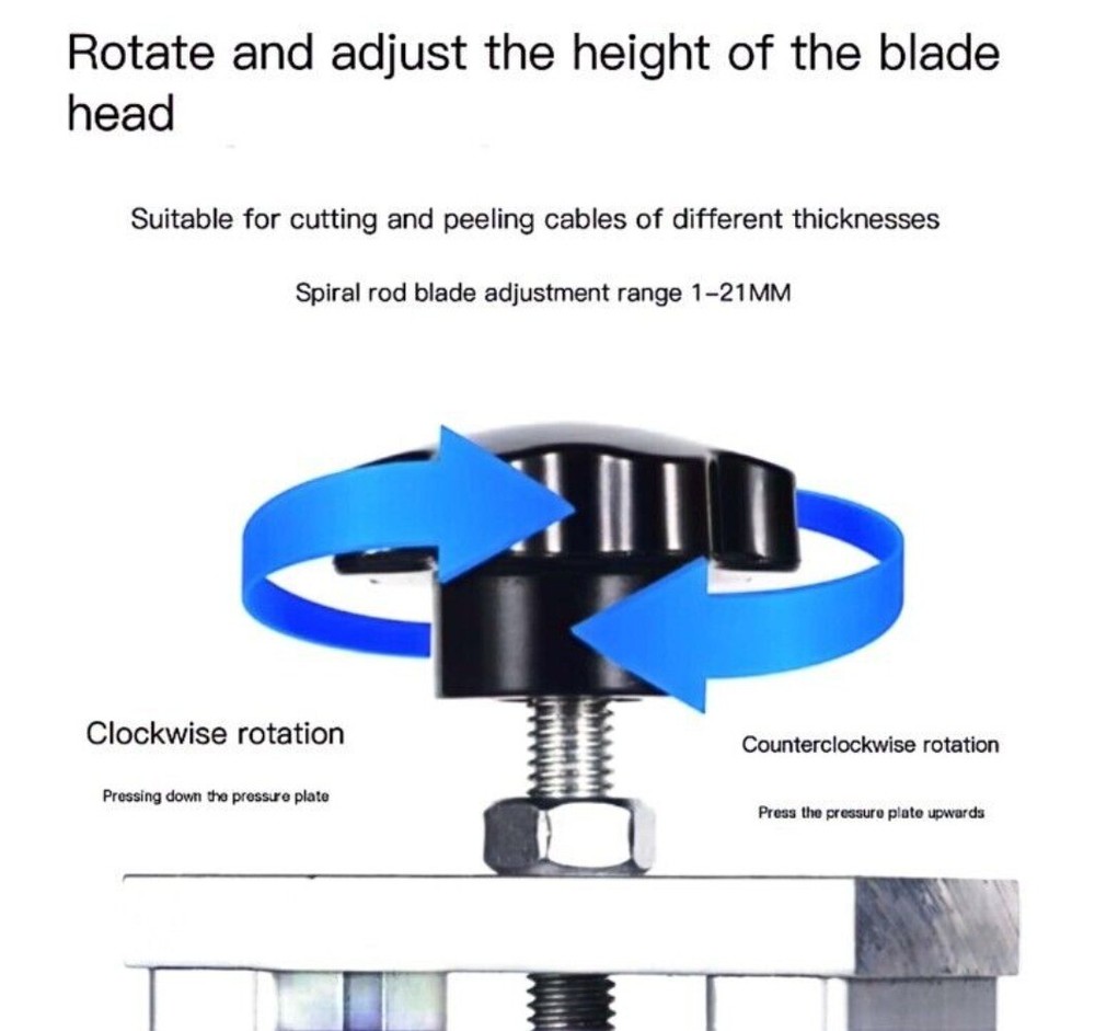 Wire Stripping Machine Automatic Knife Adjustment for 1-20mm Cable NEW