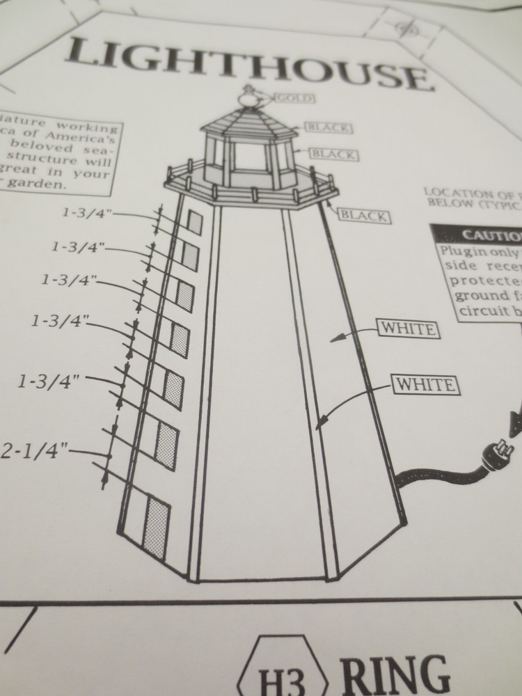 Vtg Winfield Lighthouse Full Size Woodworking Patterns