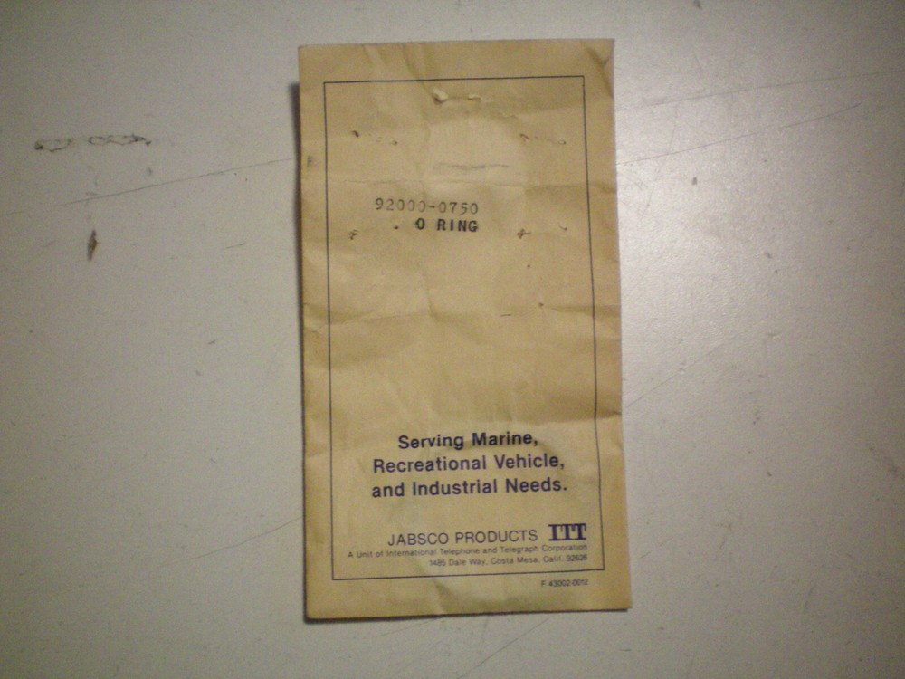JABSCO #92000-0750  O RING, FREE FREIGHT