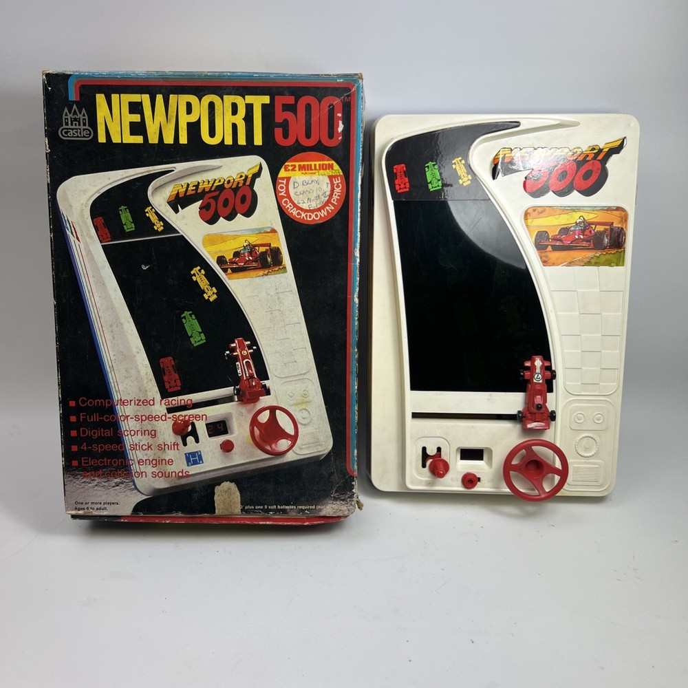 Newport 500 Computerized Grand Prix Racing Game W/box Untested