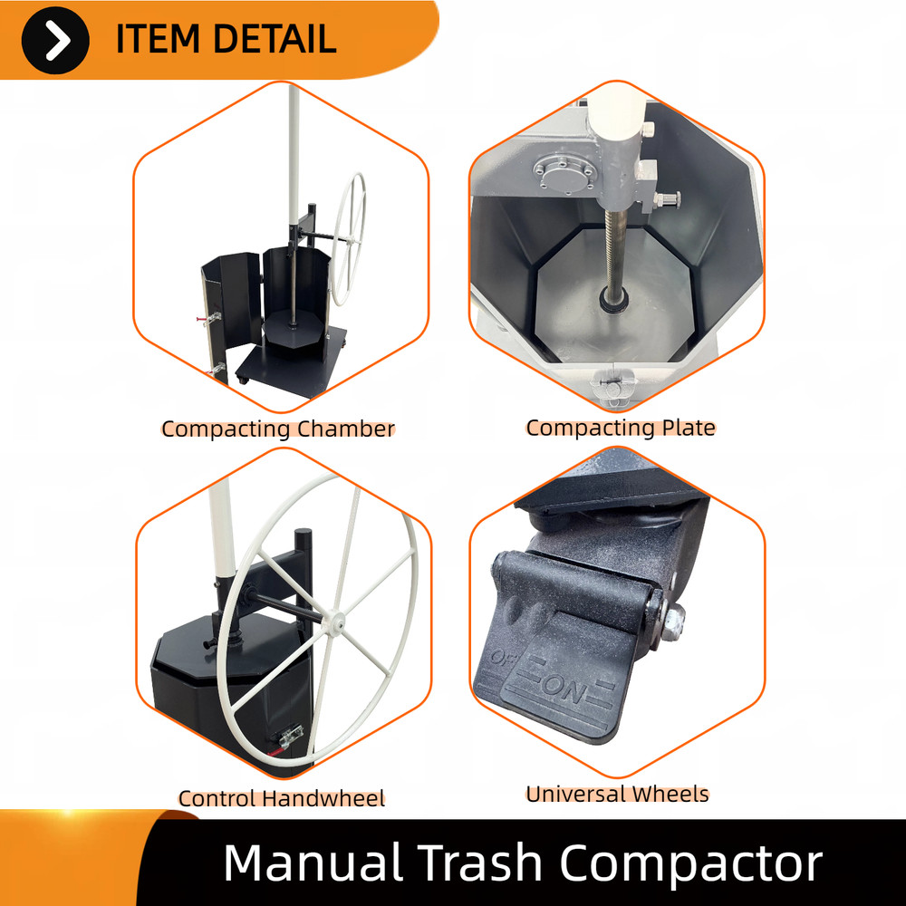 Waste Volume Reduction Compactor Manual Trash Press Machine for Home Use