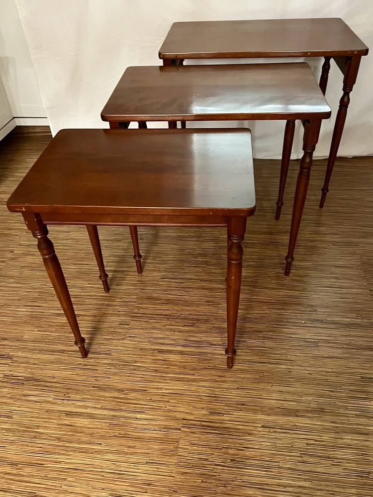 Vintage Mid Century Baumritter - Set of 3 - Solid Maple Nesting Tables 1960