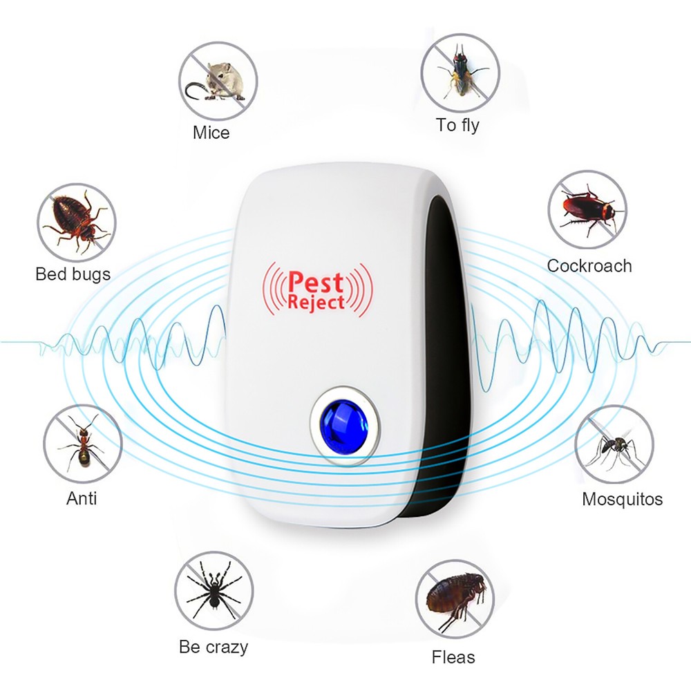 6 Pack Electronic Pest Reject Control Ultrasonic Repeller Bug Rat Spider Roaches