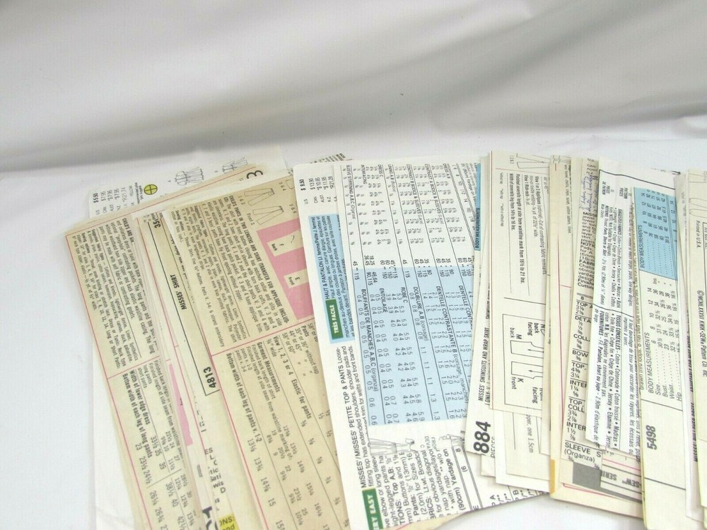 Lot Vintage Sewing Pattern Back Panels Ephemera Scrapbooking Junk Journal 32780