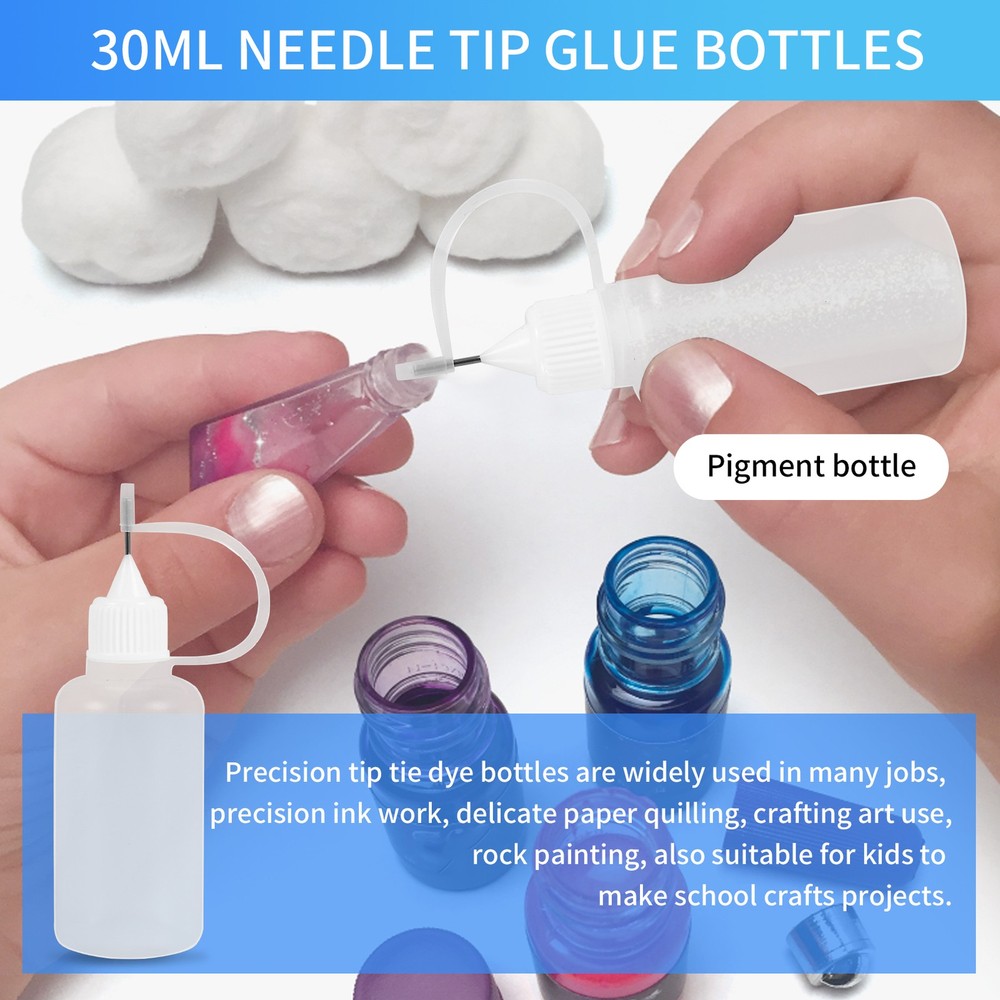10Pcs 30Ml Plastic Squeezable Tip Applicator Bottle Refillable Dropper3580