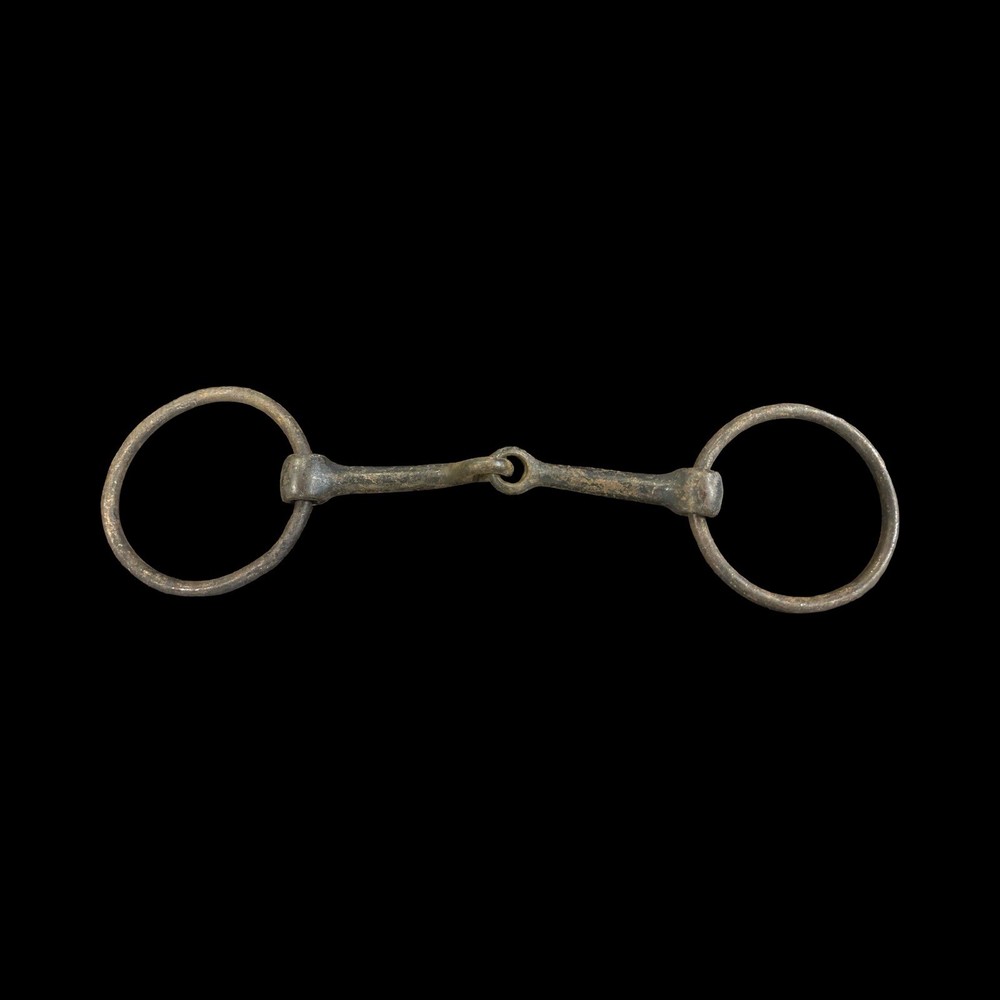 Antique Cast Iron Snaffle Horse Bit Double Ring