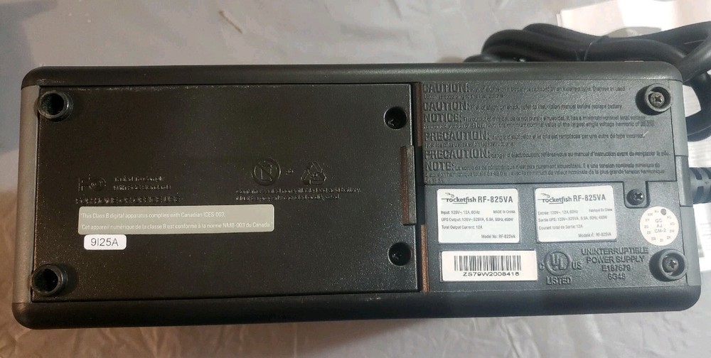 Rocketfish-Battery Backup And Power Management System. RF-825VA.