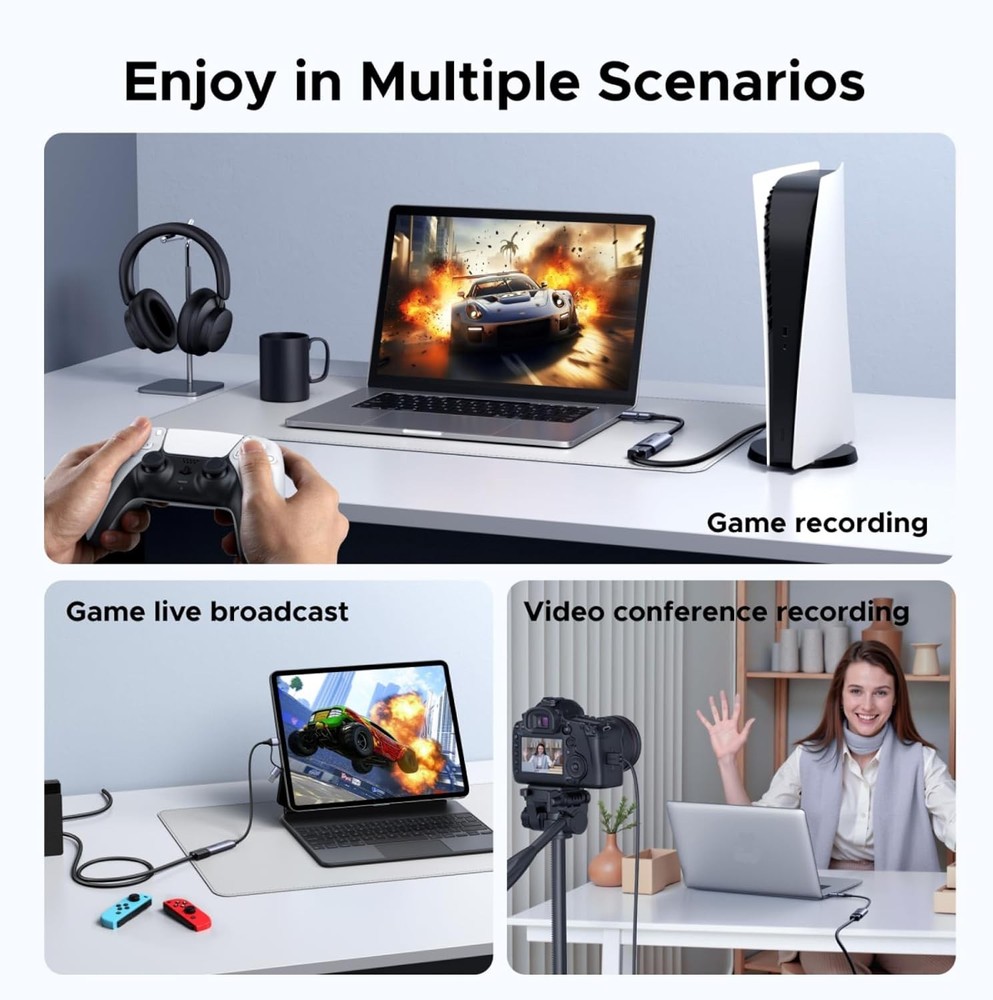 Universal 2K Video Capture Card - Stream from PS5, Xbox, Switch & PC
