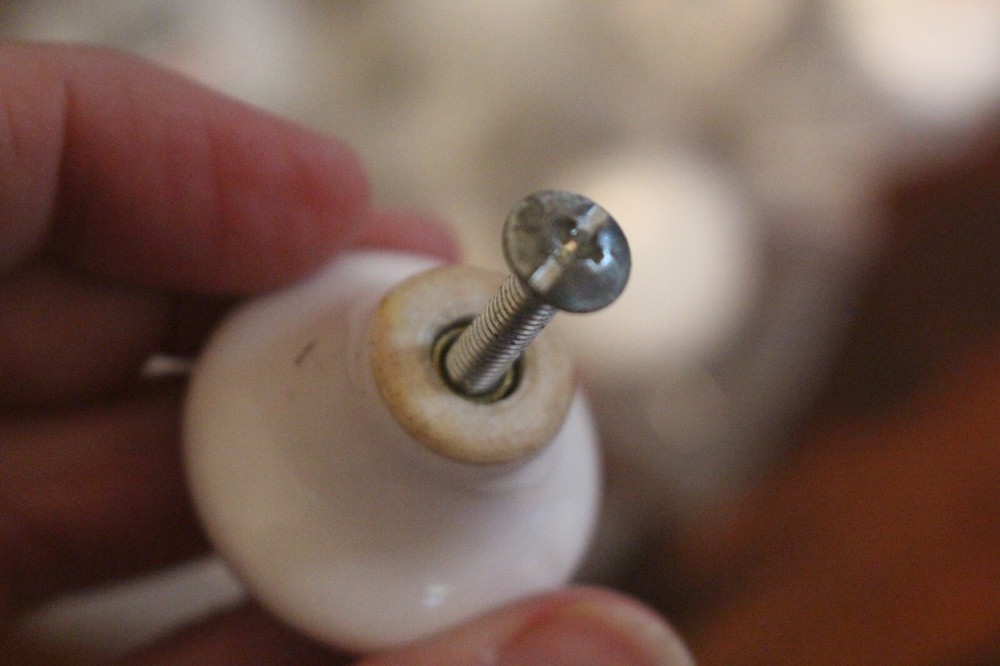 11 White Porcelain Round Knobs Pulls Cabinet Door