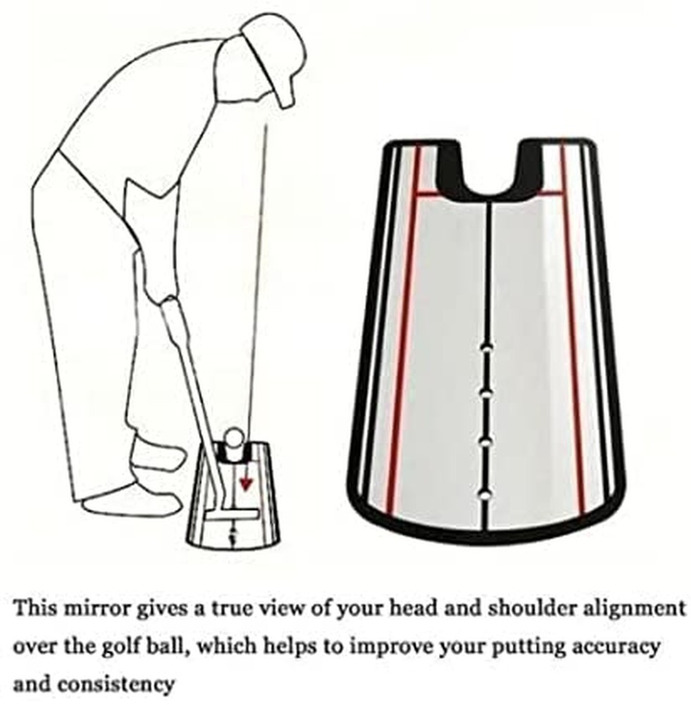 HH-GOLF Golf Putting Alignment Mirror, Portable Putting Training Aid, Improve...