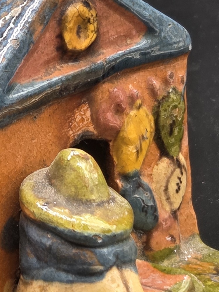 Vintage Incense Smoke House Ceramic Sleeping Man