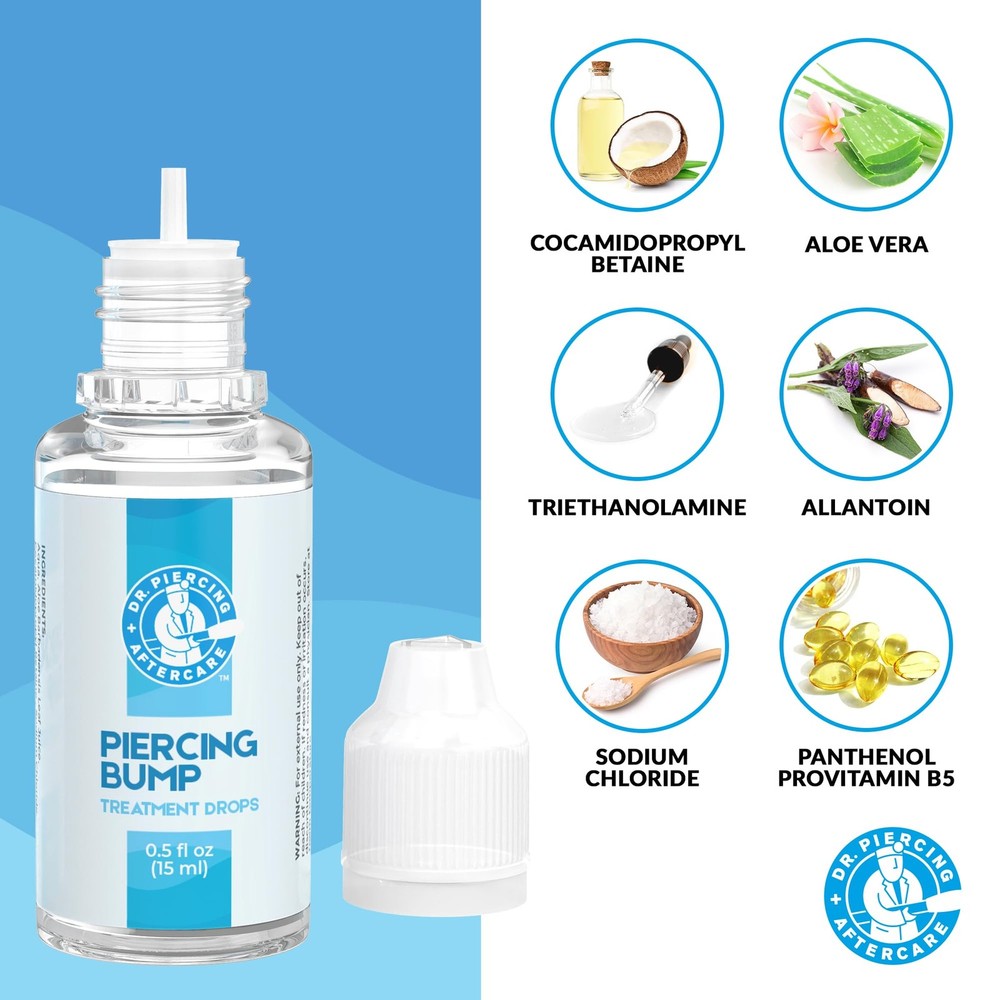 Dr. Piercing Aftercare Keloid Drops – Non-Greasy Saline Solution for Keloid ...